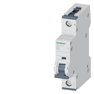 Siemens Miniature Circuit Breaker (mcb) with Blue Toggle, Shown from the Side.